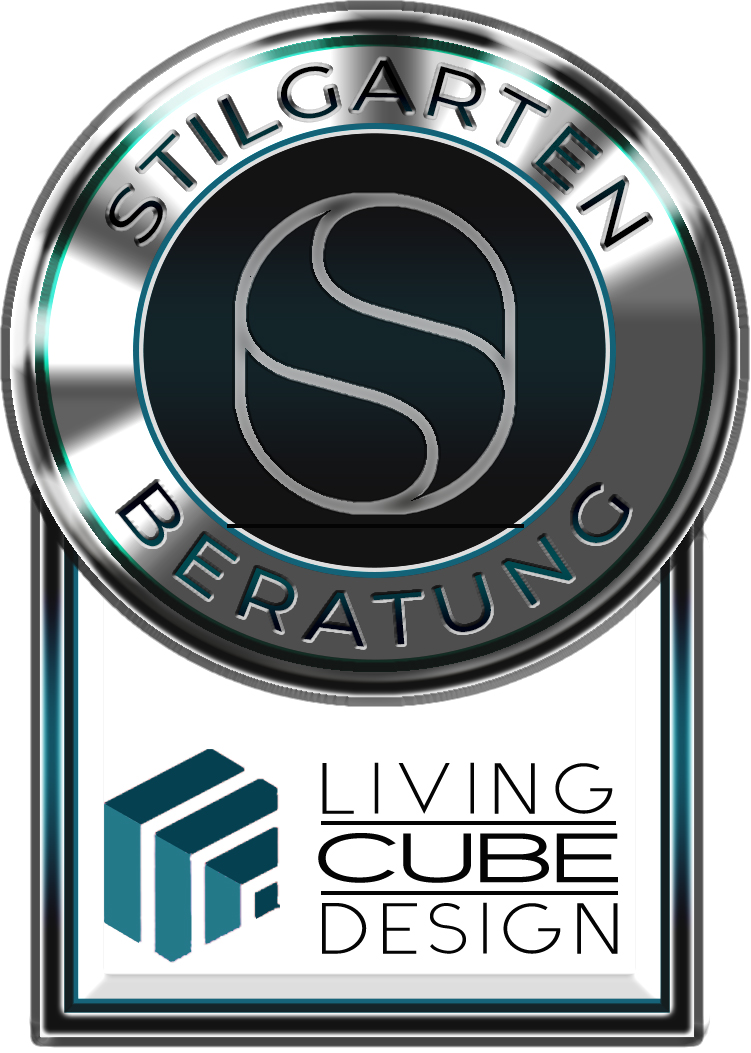 Zertifikat Logo Living Cube Design blau