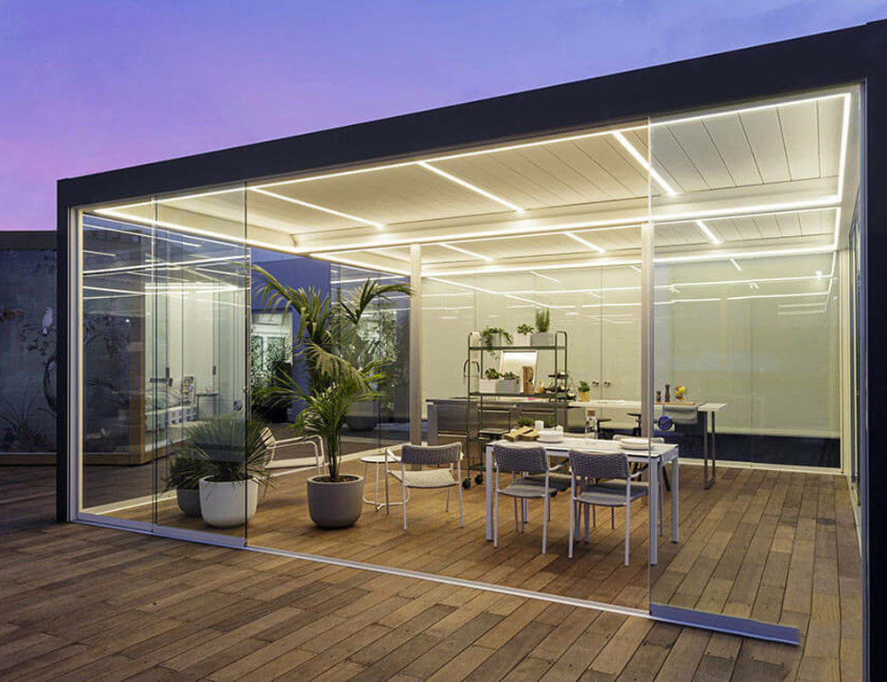 Lamellendach-Seitenelemente-Glas-Outdoor-Stilgarten